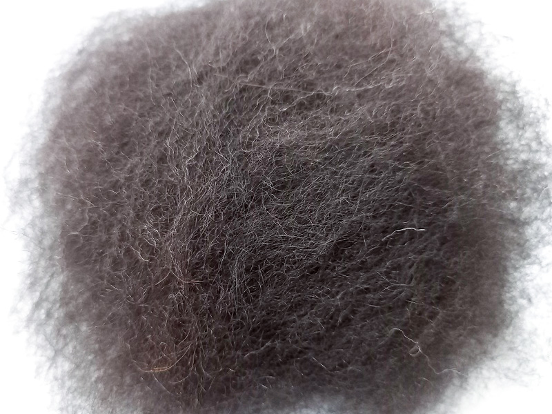 アルパカの原毛 (黒) 10歳以上の毛 100g