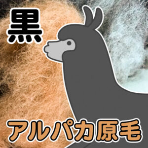 アルパカの原毛 (黒) 10歳以上の毛 100g